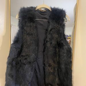 Navy Blue Fur Vest